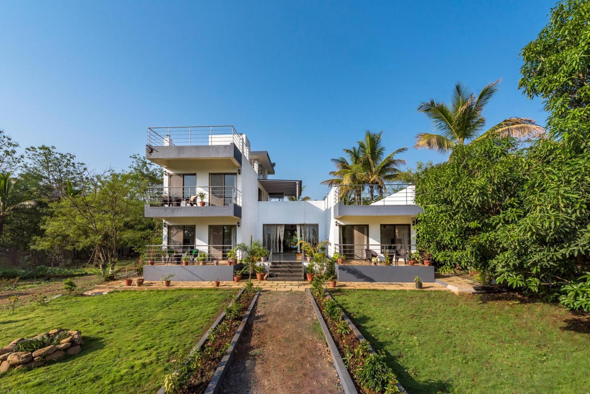 Saffronstays Lakeview Nivara - Farm Stay Villa With Private Pool Near Pune Exterior photo